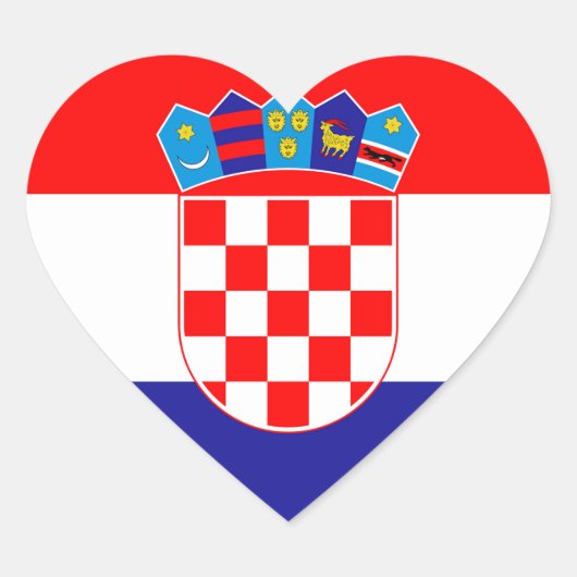 Sticker Cœur Drapeau Croatie (Devant)