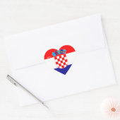 Sticker Cœur Drapeau Croatie Splendide patriotique (Enveloppe)