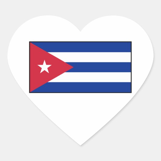 Sticker Cœur Drapeau cubain (Devant)