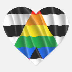 Sticker Cœur Drapeau d'allié(e) straight