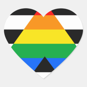 Sticker Cœur Drapeau d'allié straight