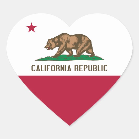Sticker Cœur Drapeau de Californie (Devant)