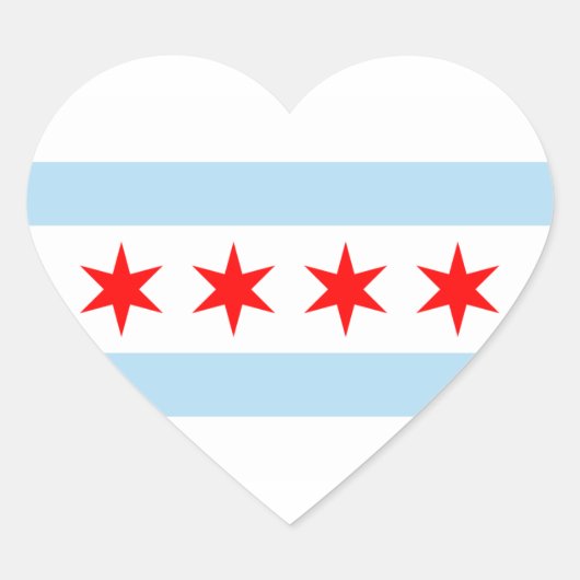 Sticker Cœur Drapeau de Chicago (Devant)