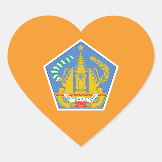 Sticker Cœur Drapeau de coeur de Bali, Indonésie (Devant)