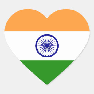 Sticker Cœur Drapeau de coeur indien