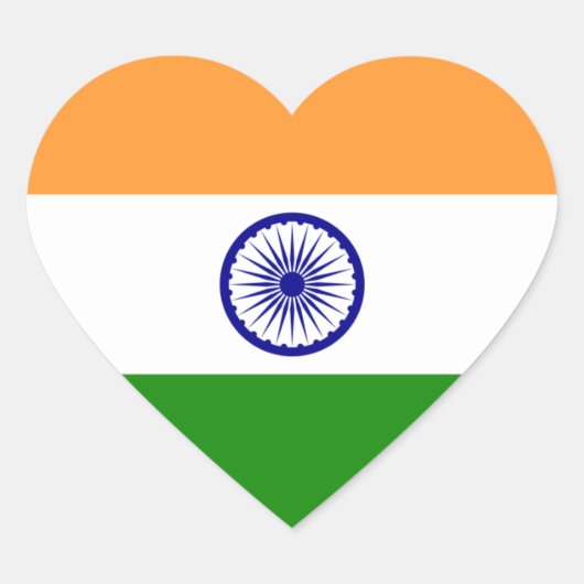 Sticker Cœur Drapeau de coeur indien (Devant)