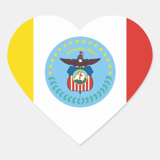 Sticker Cœur Drapeau de Columbus, Ohio (Devant)