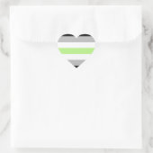 Sticker Cœur Drapeau de fierté agender (Sac)