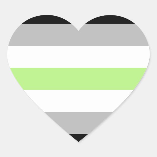 Sticker Cœur Drapeau de fierté agender (Devant)