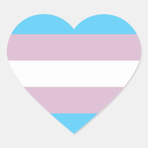 Sticker Cœur Drapeau de fierté de transsexuel