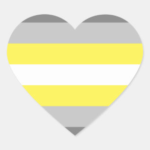 Sticker Cœur Drapeau de fierté demigender