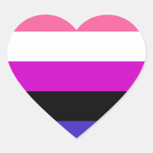 Sticker Cœur Drapeau de fierté genderfluid