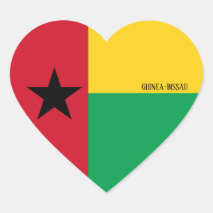 Sticker Cœur Drapeau de Guinée-Bissau Splendide patriotique