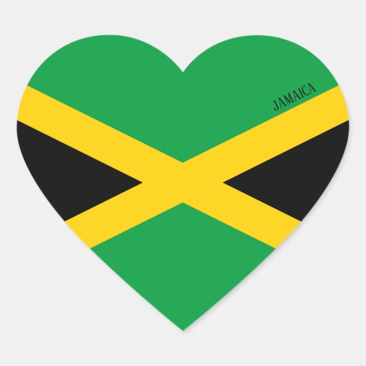 Sticker Cœur Drapeau de Jamaïque patriotique (Devant)