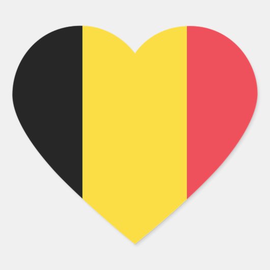 Sticker Cœur Drapeau de la Belgique (Devant)