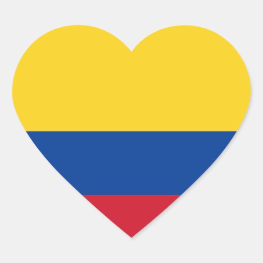 Sticker Cœur Drapeau de la Colombie (Devant)