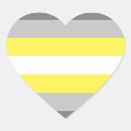 Sticker Cœur Drapeau de la fierté de Demigender (Devant)