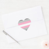 Sticker Cœur Drapeau de la Fierté de démigirl (Enveloppe)