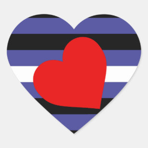 Sticker Cœur Drapeau de la Fierté en cuir