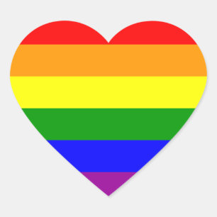 Sticker Cœur Drapeau de la fierté gay / Drapeau arc-en-ciel