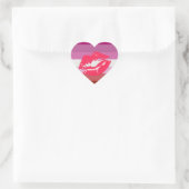 Sticker Cœur Drapeau de la fierté lesbienne (Sac)