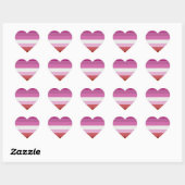 Sticker Cœur Drapeau de la fierté lesbienne (Feuille)