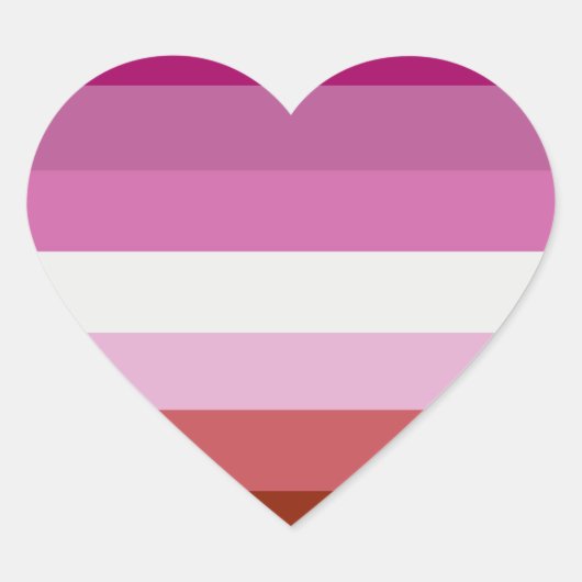 Sticker Cœur Drapeau de la fierté lesbienne (Devant)