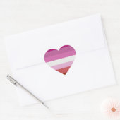 Sticker Cœur Drapeau de la fierté lesbienne (Enveloppe)