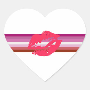 Sticker Cœur Drapeau de la fierté lesbienne
