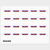 Sticker Cœur Drapeau de la Fierté polyamérale (Feuille)
