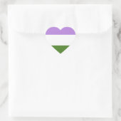 Sticker Cœur Drapeau de la fierté queer (Sac)