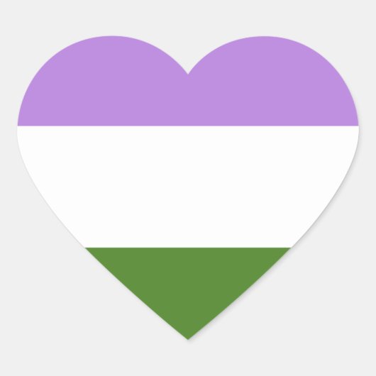 Sticker Cœur Drapeau de la fierté queer (Devant)