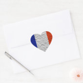 Sticker Cœur drapeau de la france (Enveloppe)