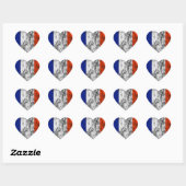 Sticker Cœur drapeau de la france (Feuille)