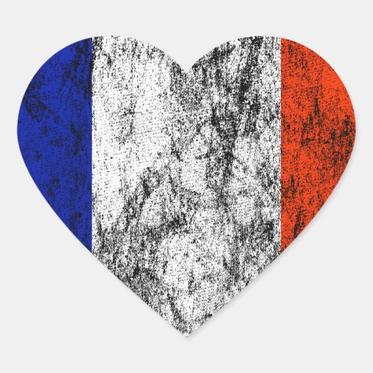 Sticker Cœur drapeau de la france (Devant)