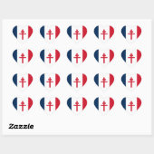Sticker Cœur Drapeau de la France libre (Feuille)