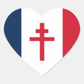 Sticker Cœur Drapeau de la France libre (Devant)