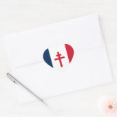 Sticker Cœur Drapeau de la France libre (Enveloppe)