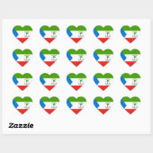 Sticker Cœur Drapeau de la Guinée équatoriale (Feuille)