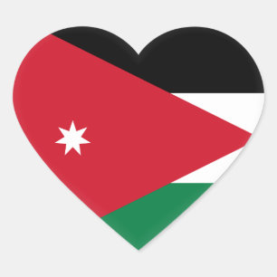 Sticker Cœur Drapeau de la Jordanie