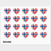 Sticker Cœur Drapeau de la Norvège (Feuille)
