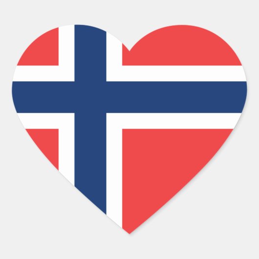Sticker Cœur Drapeau de la Norvège (Devant)