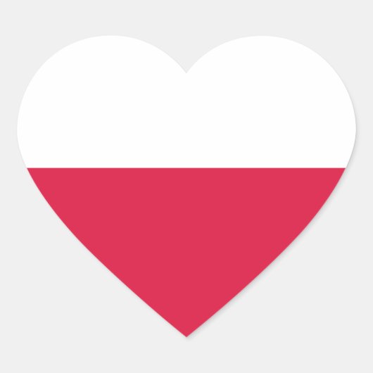 Sticker Cœur Drapeau de la Pologne (Devant)
