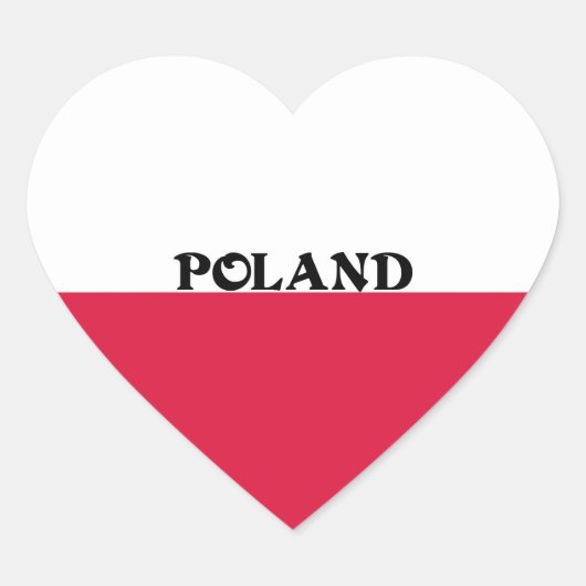 Sticker Cœur Drapeau de la Pologne (Devant)