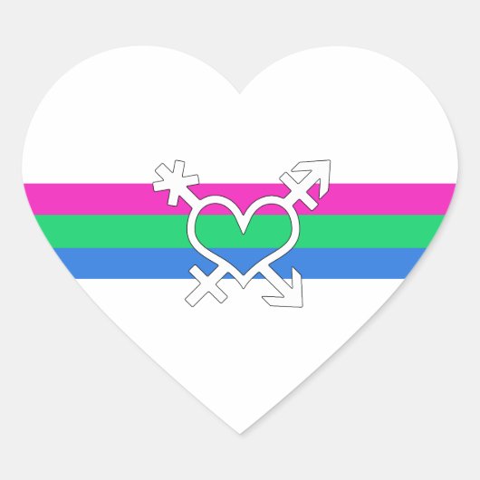 Sticker Cœur Drapeau de la Pride (Devant)