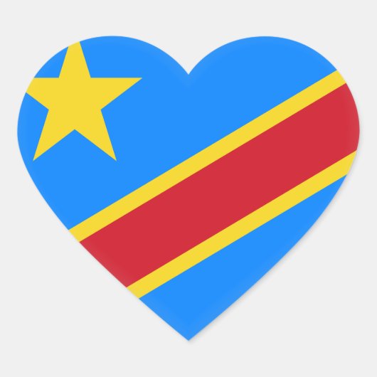 Sticker Cœur Drapeau de la République démocratique du Congo (Devant)