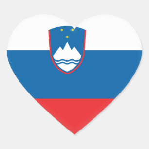 Sticker Cœur Drapeau de la Slovénie