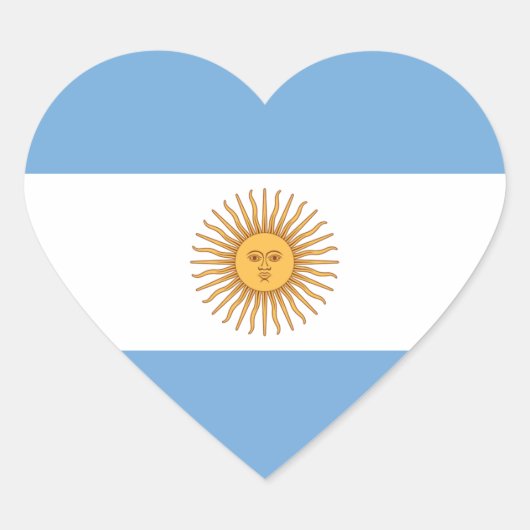 Sticker Cœur Drapeau de l'Argentine (Devant)