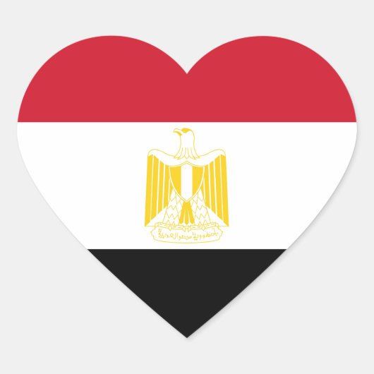 Sticker Cœur Drapeau de l'Égypte (Devant)