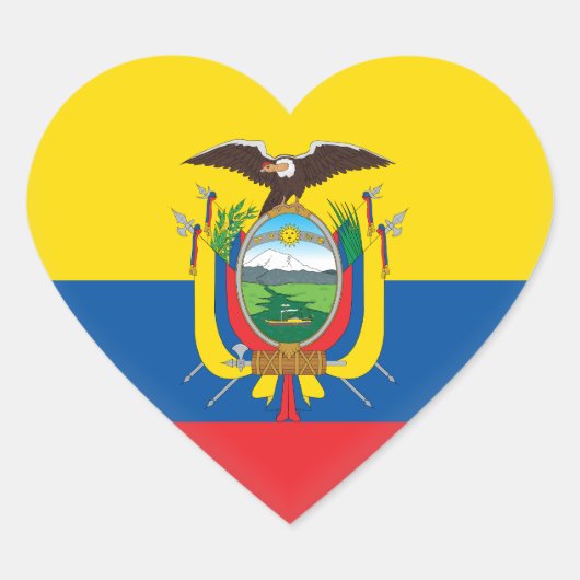 Sticker Cœur Drapeau de l'Équateur (Devant)